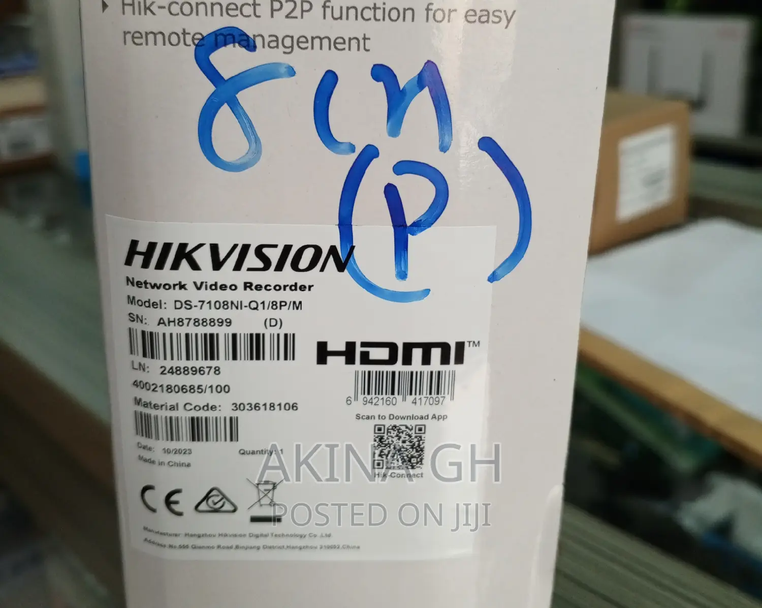 Hikvision 8ch Poe NVR Ds-7108ni-Q1/8p/M