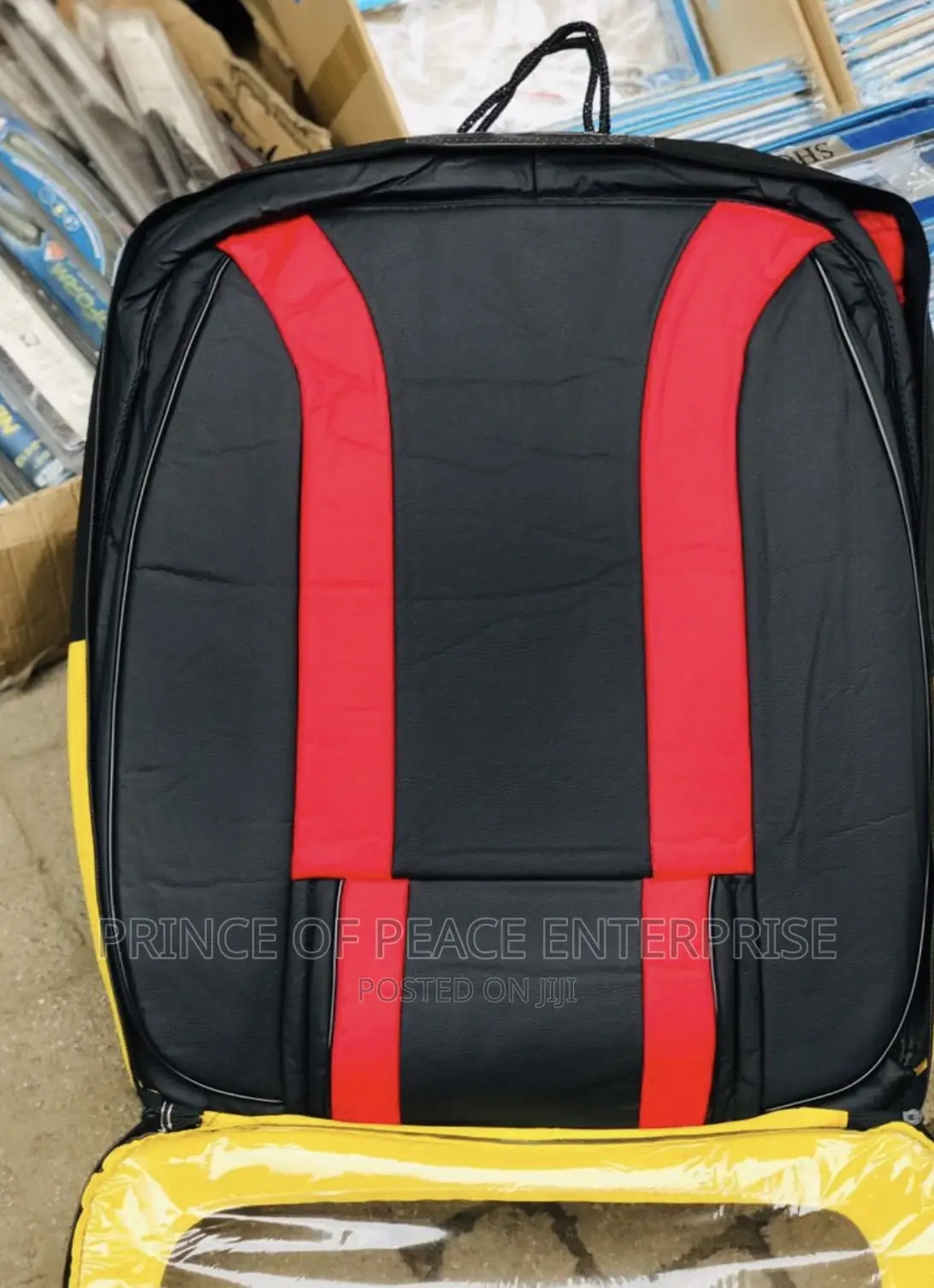 Seat Covers All Leather Black With Red Sets