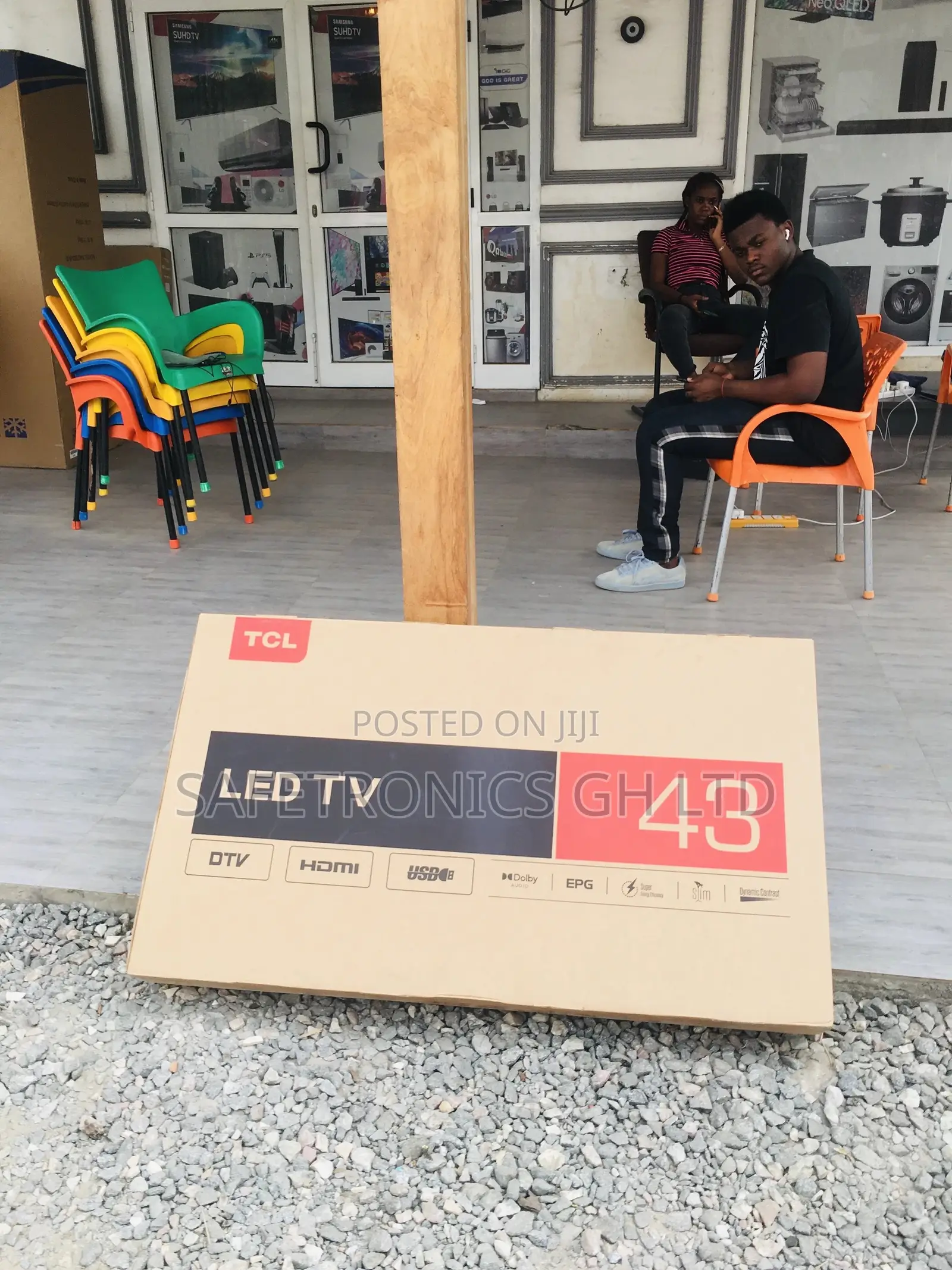 Black Electric HDR 43 Inches Glossy TCL Full HD D3200 Tv