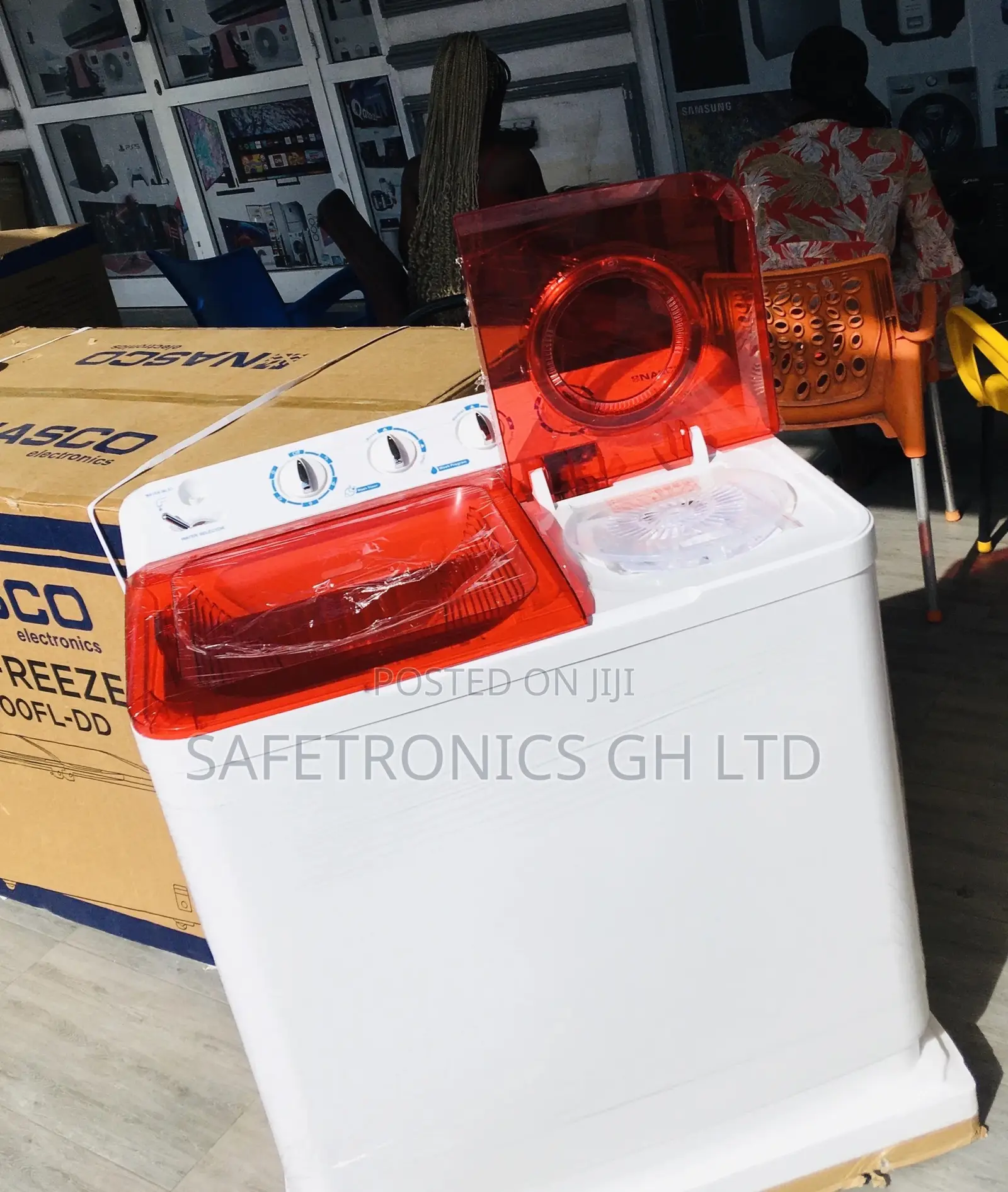 Semiautomatic White/Red Topload 11kg Nasco Washingmachine