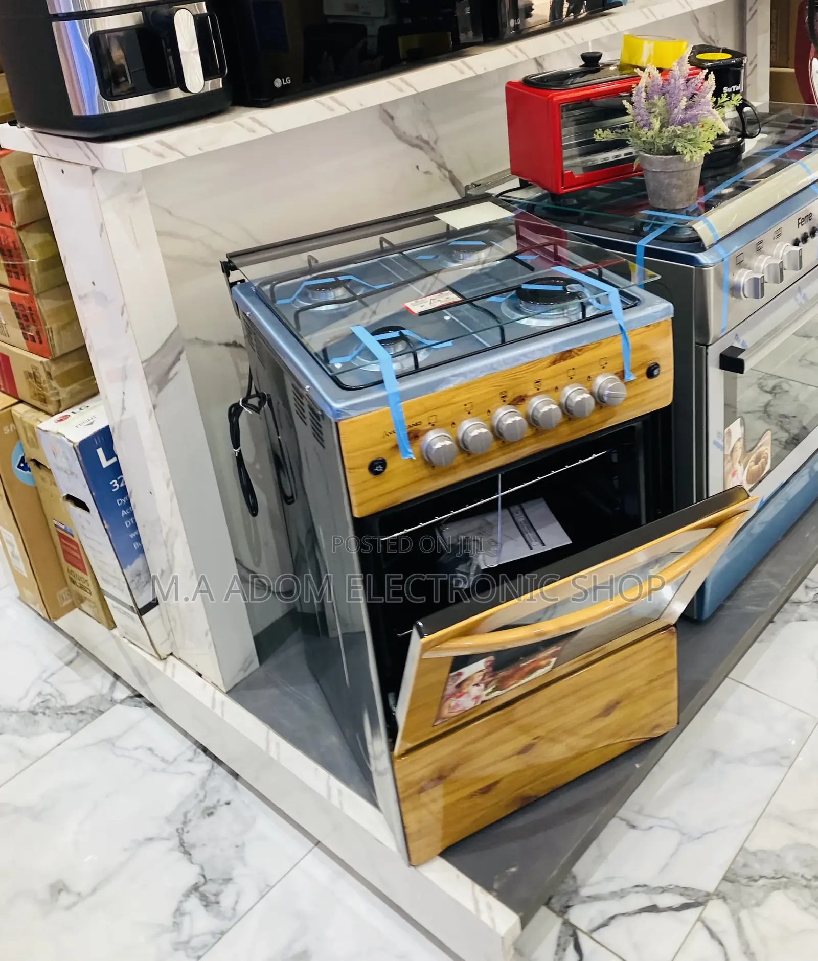 Anti-Rust Volcano 50x50 4 Gas Burner With Oven(Wooden).