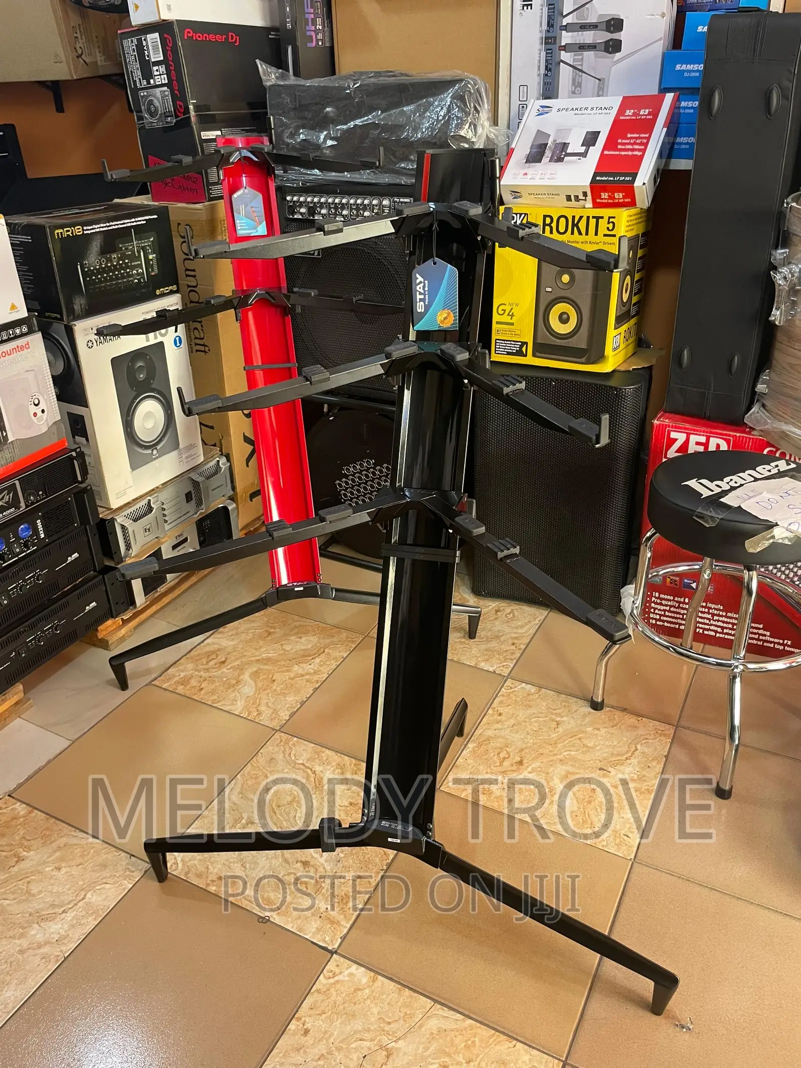Stay Tower 1300/03 Three Tier Keyboard Stand – 127 Black