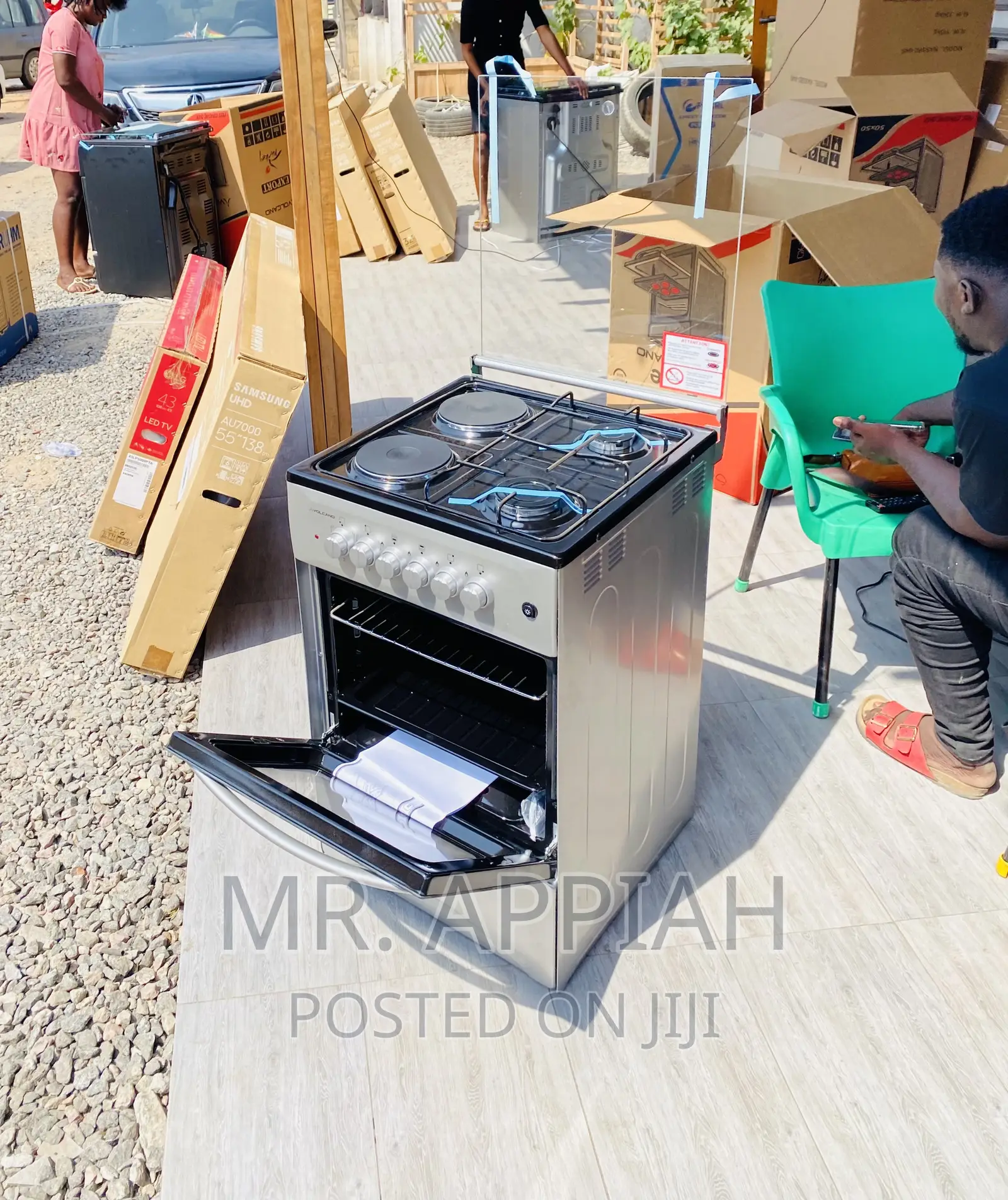 Reliable Volcano 50x50 2 Electric + 2 Gas Burner(Silver).