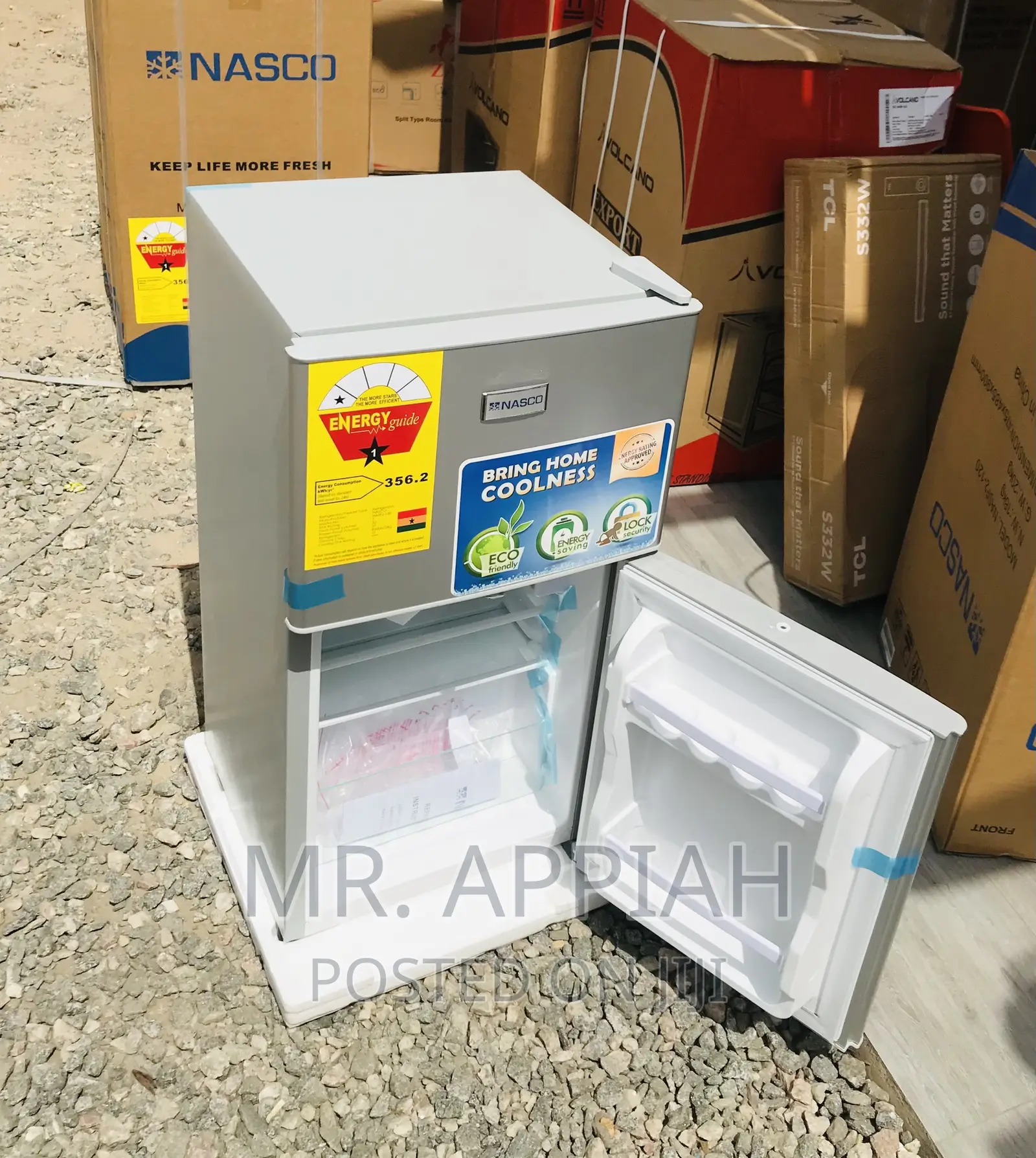 Energy Efficient Nasco Nasf2-120 Table Top Fridge ,Silver.