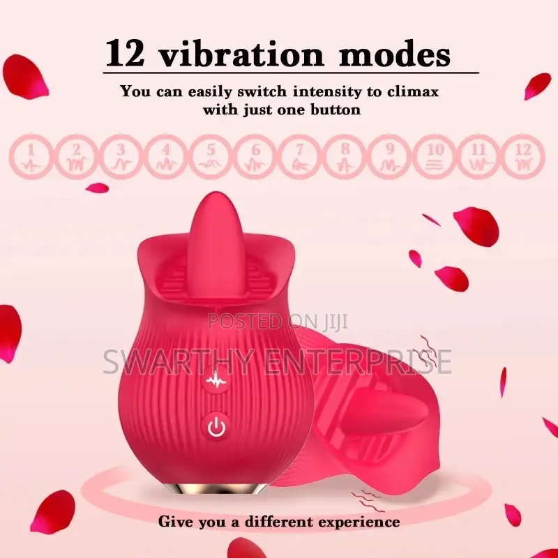G Spot Rose Vibrator Powerful Clitoral Licking Soft Tongue