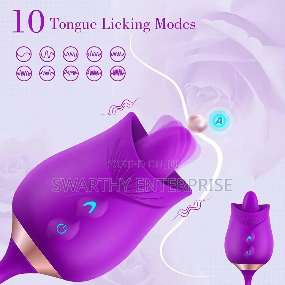 Tongue Licking Sucking Thrusting Rose Dildo Vibrator
