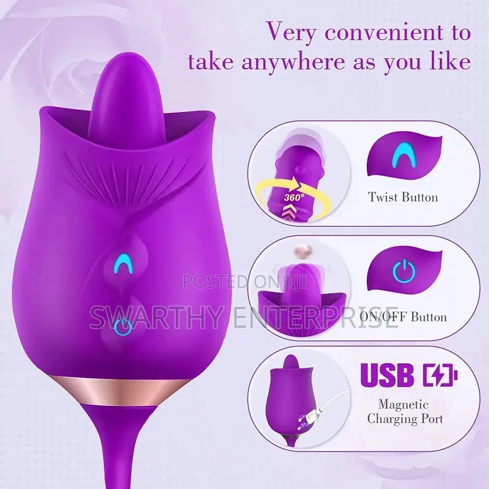 Tongue Licking Sucking Thrusting Rose Dildo Vibrator