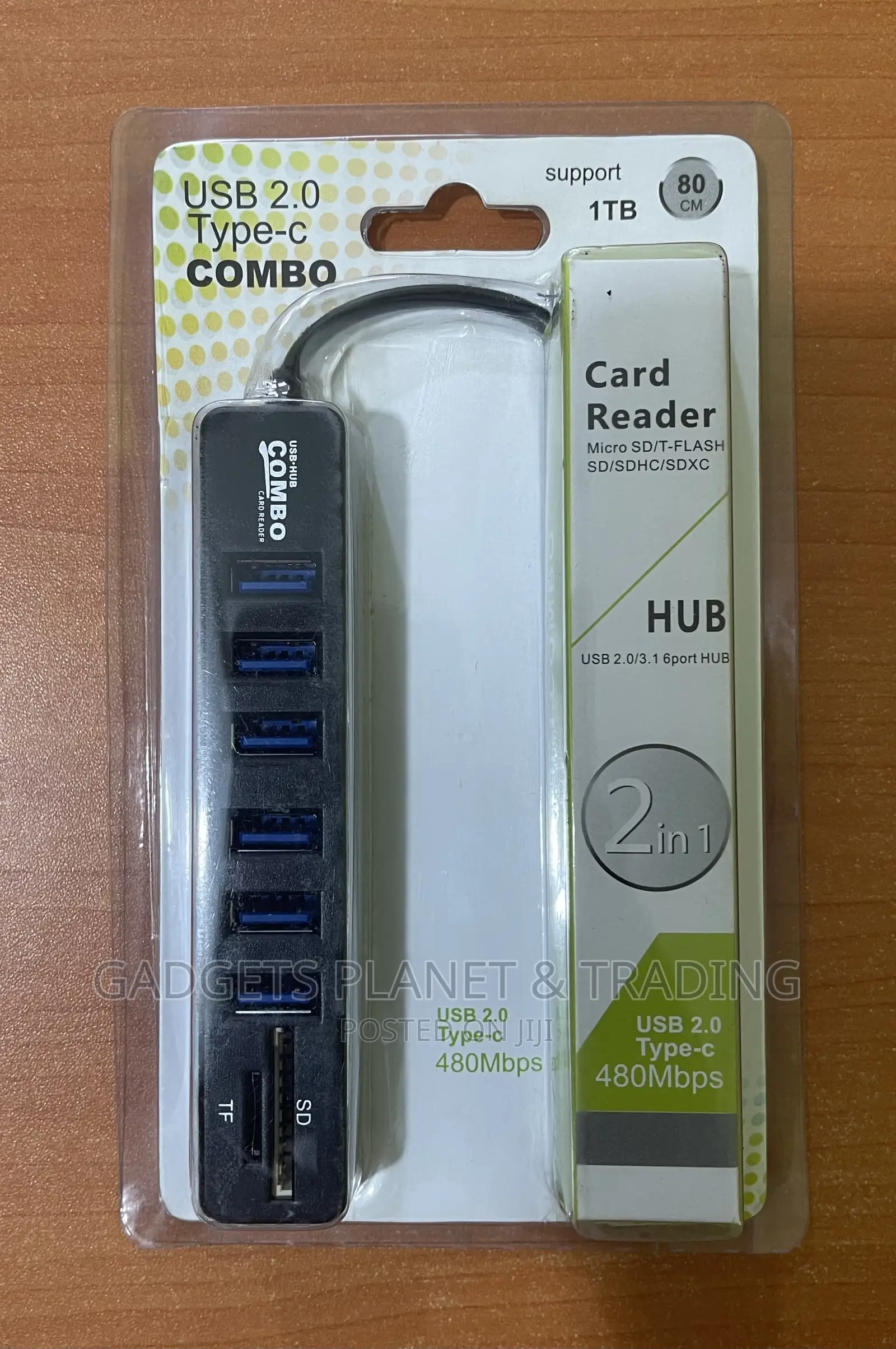 6 Ports USB 2.0 Hub SD / TF Reader - 480mbps