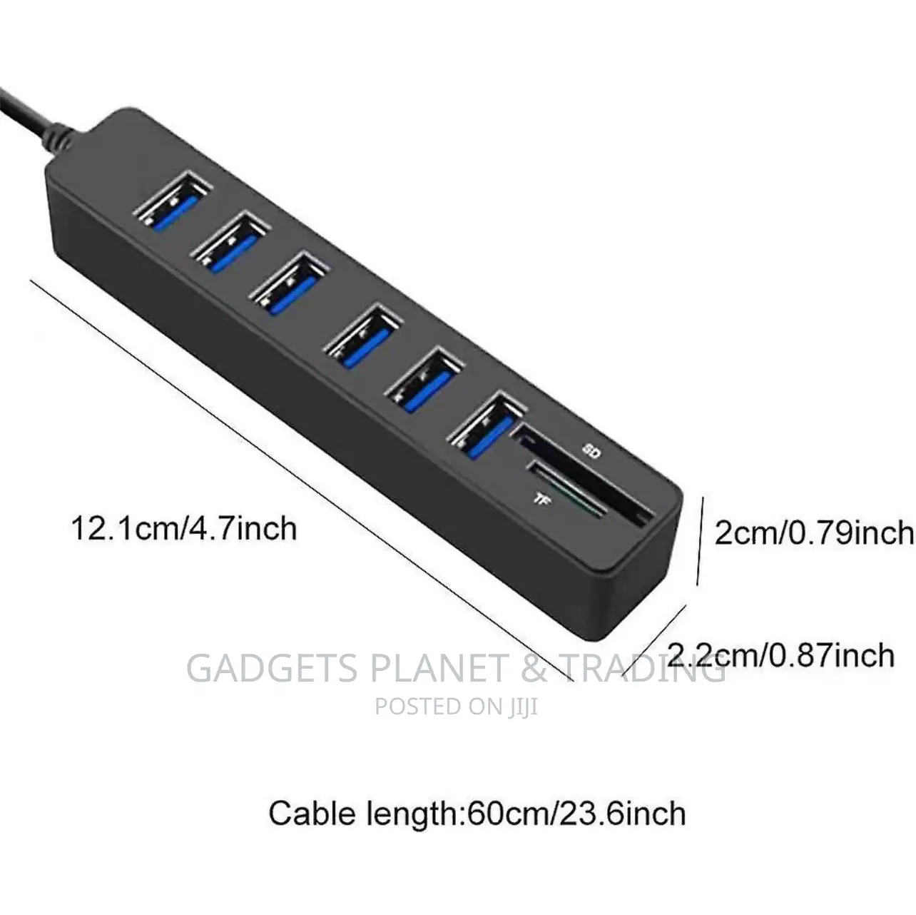 6 Ports USB 2.0 Hub SD / TF Reader - 480mbps