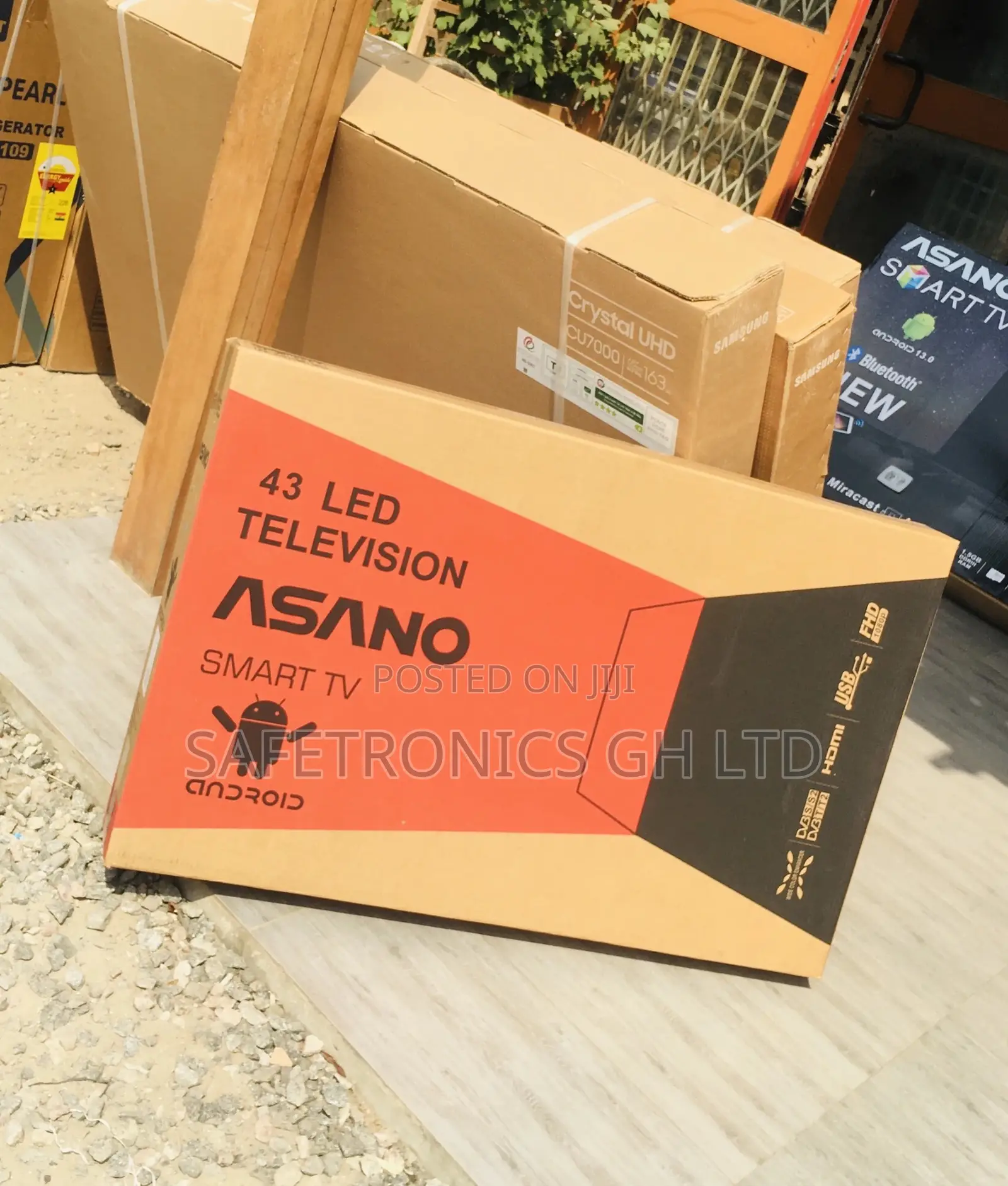 Smart Asano Black 43 Inches UHD Glossy LED Electric Tv