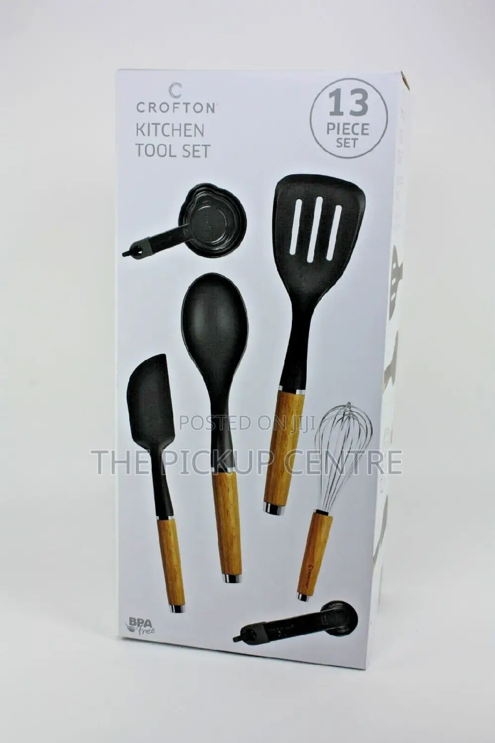 Crofton 13 Piece Kitchen Tool Set Black With Wooden Handle