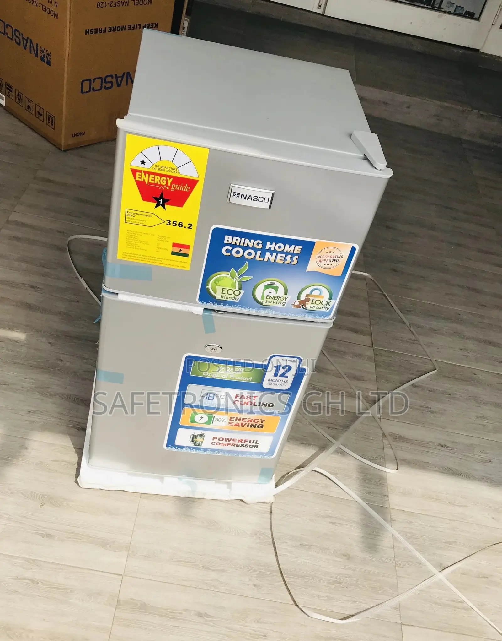 Gray Electric Nasco Doubledoor Nasf2-120 Topfreezer Fridge