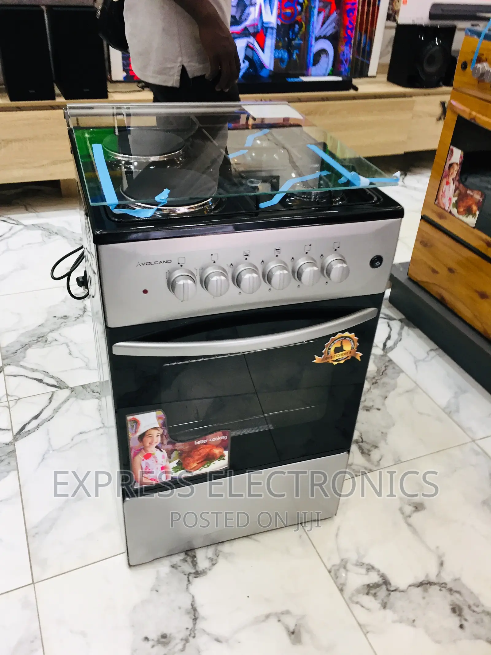 Sliver Color Gas Electric Cooker Oven 2-2