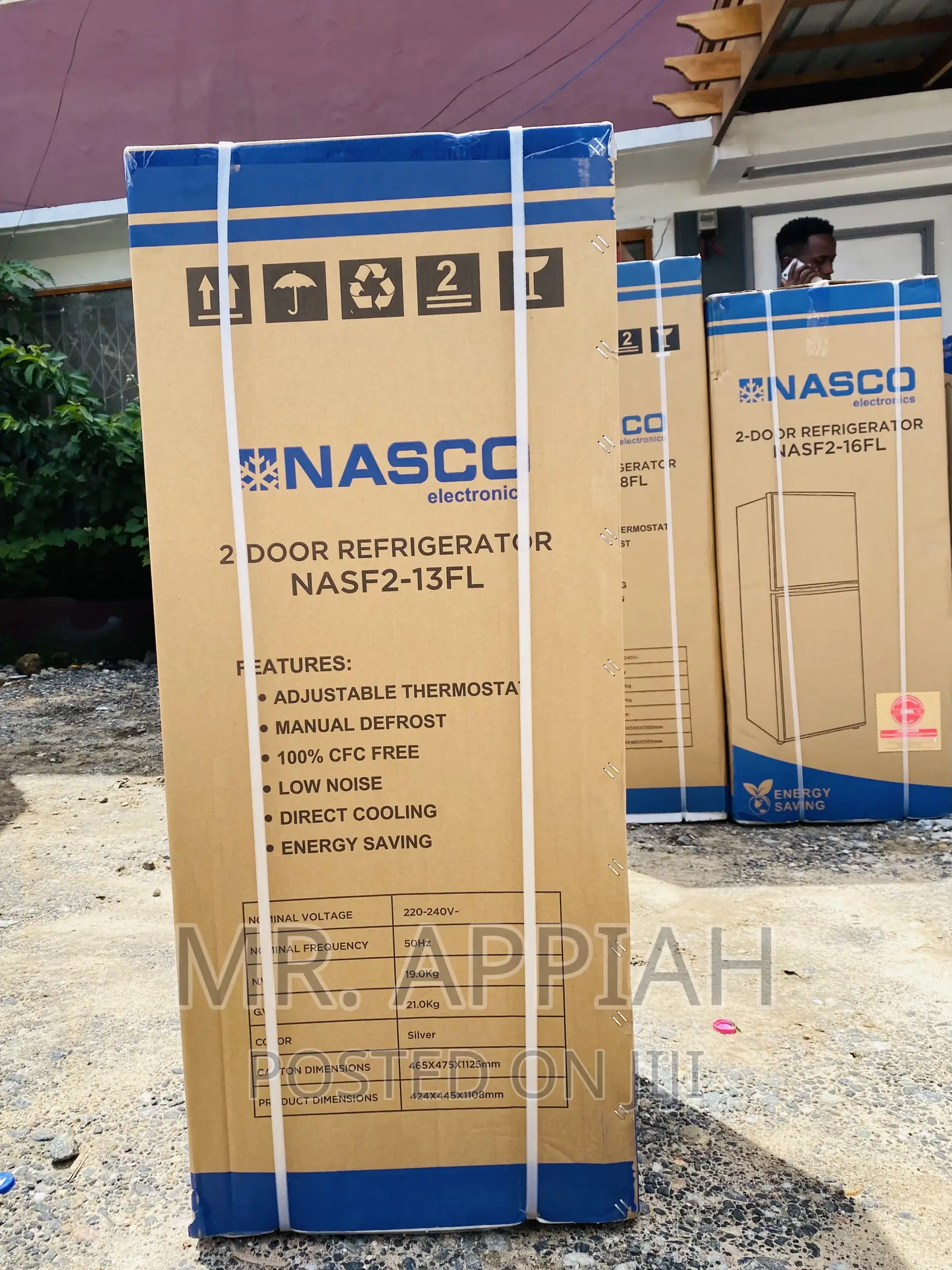 Unique Design Nasco Nas F2-13fl 2 Door Electric Fridge.