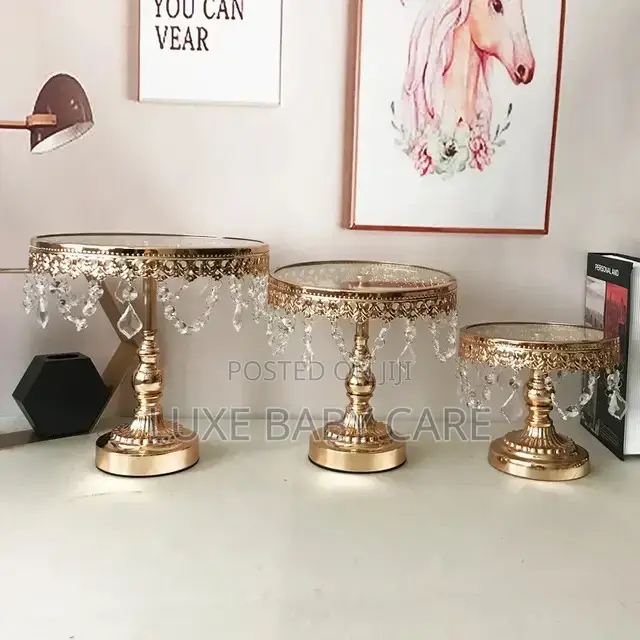 3 PCS Gold Cake Stand Set