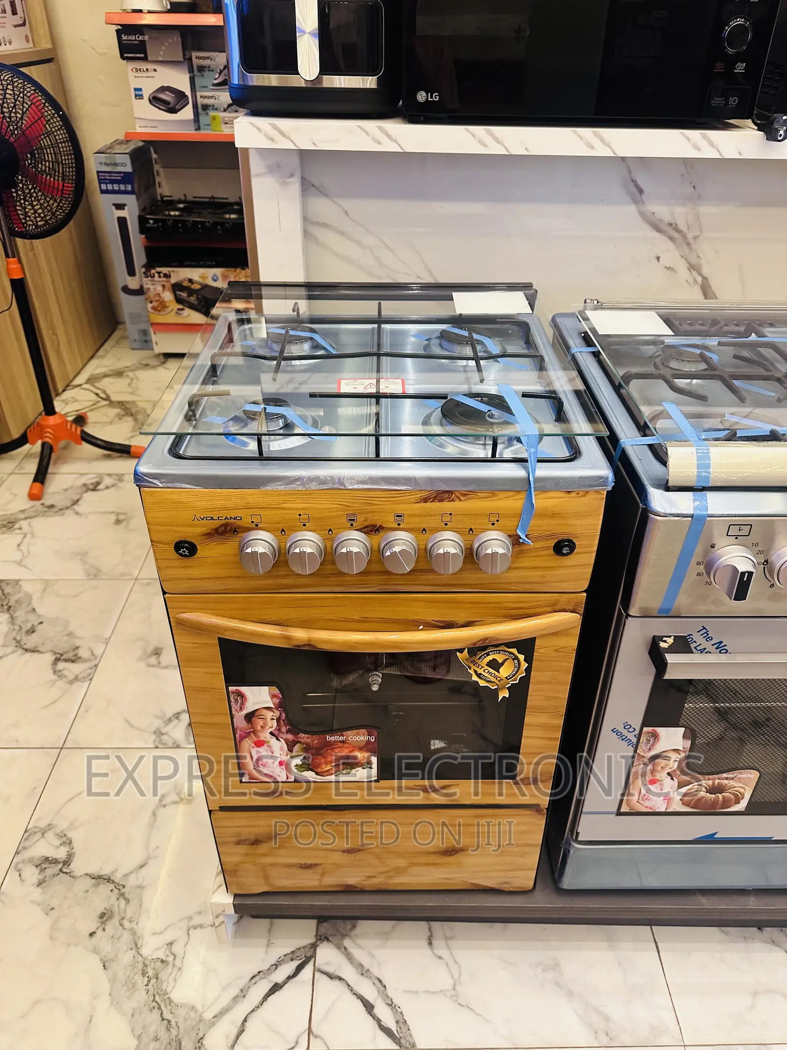 50/50 Wooden Like Gas Cooker 4burner Turkish Design