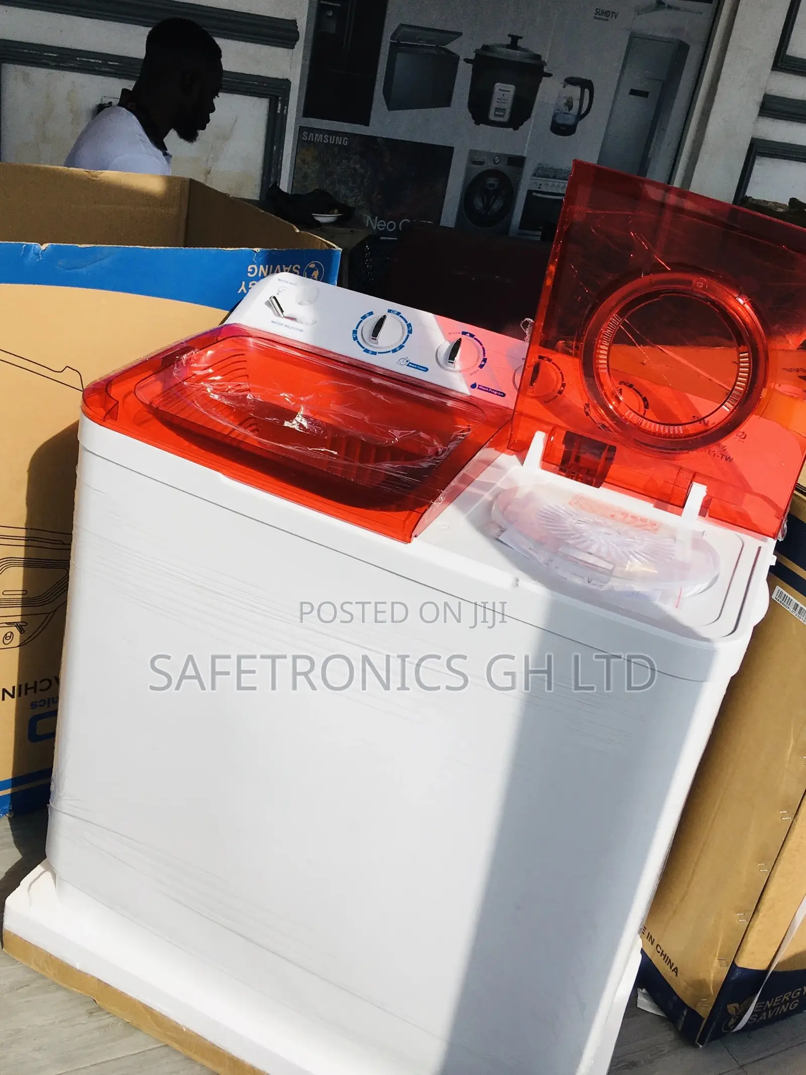 Nasco Washingmachine 11kg Topload Semiautomatic White/Red