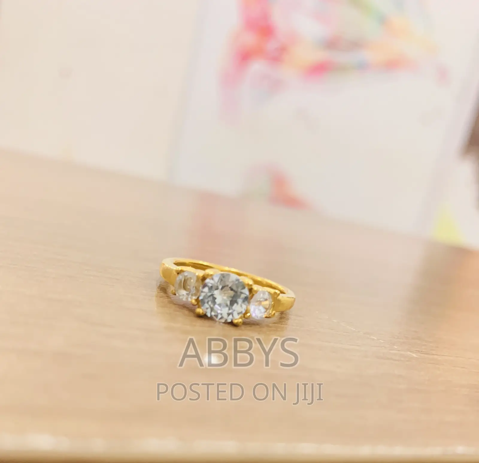 Non Fading Stainless Gold Engagement/Promise Ring