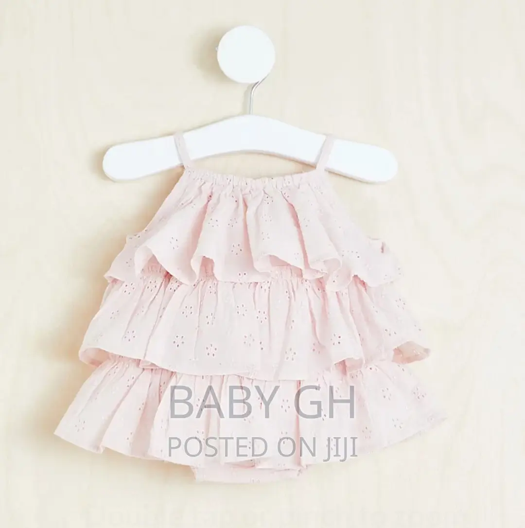 George Pink Girls Tiered Lace Dress