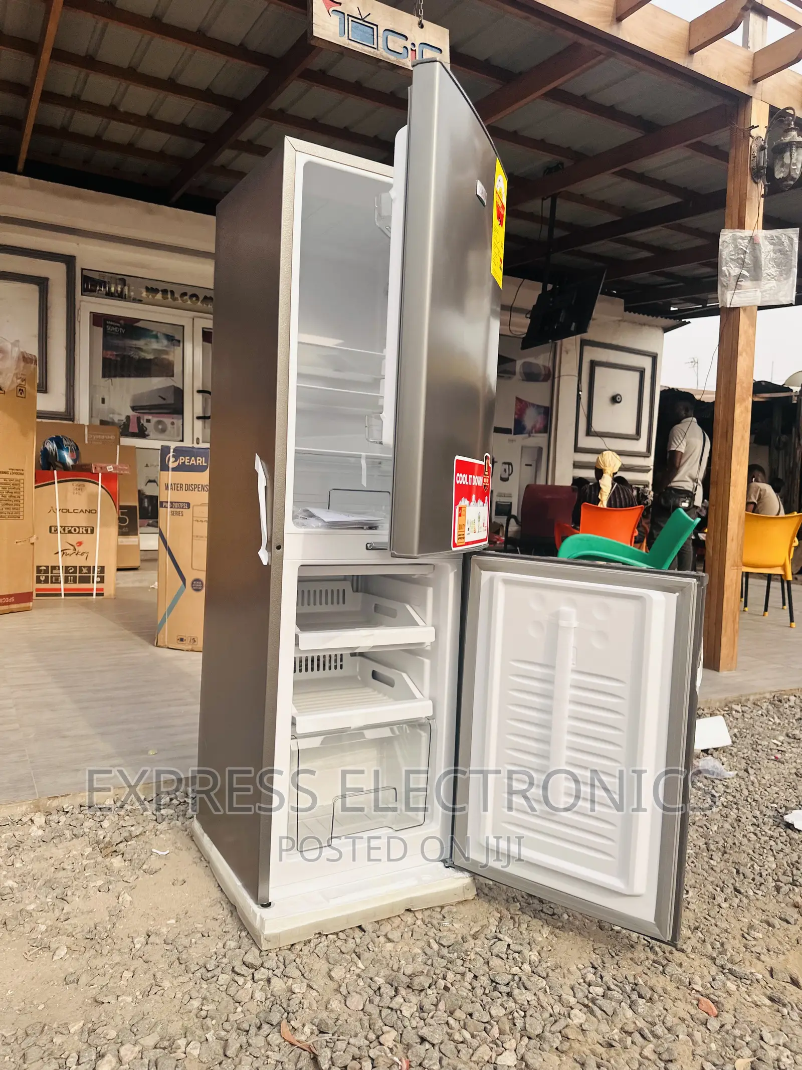 Neatly Sealed Zara 240BF Double Door Fridge Zara Grey