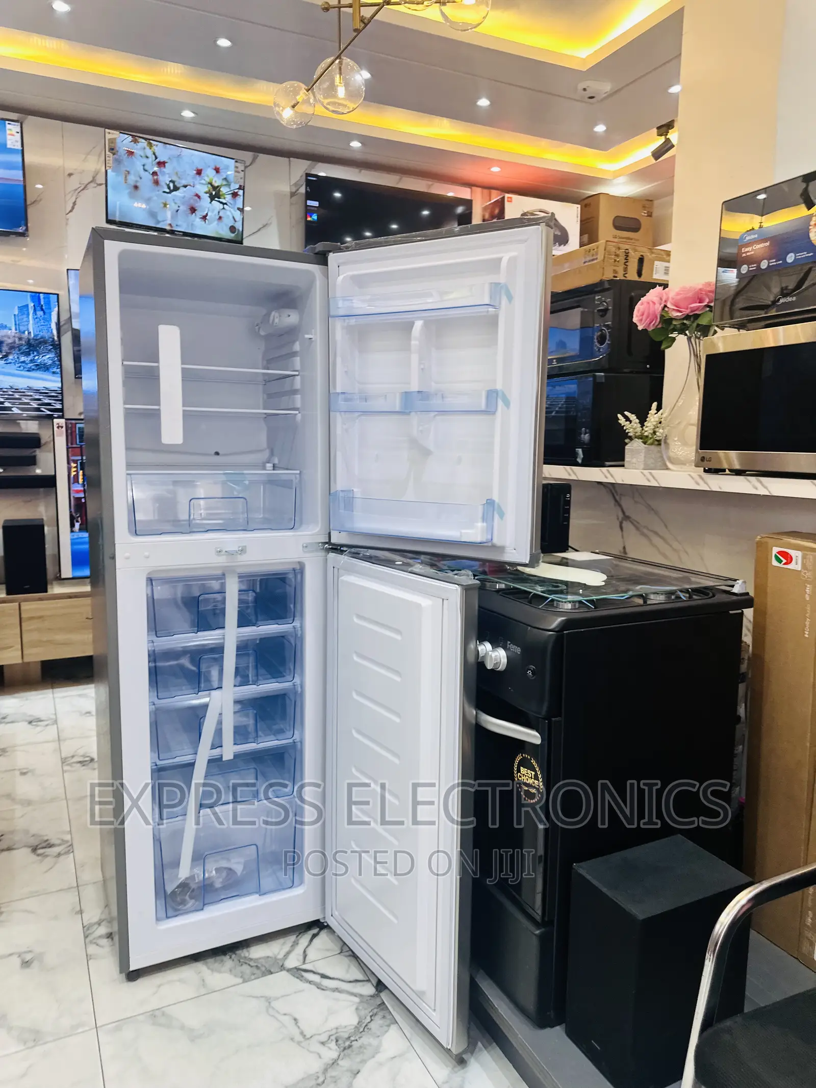 Amazing  Deal on PF-352B-2B Fridge Pearl Double Door Grey