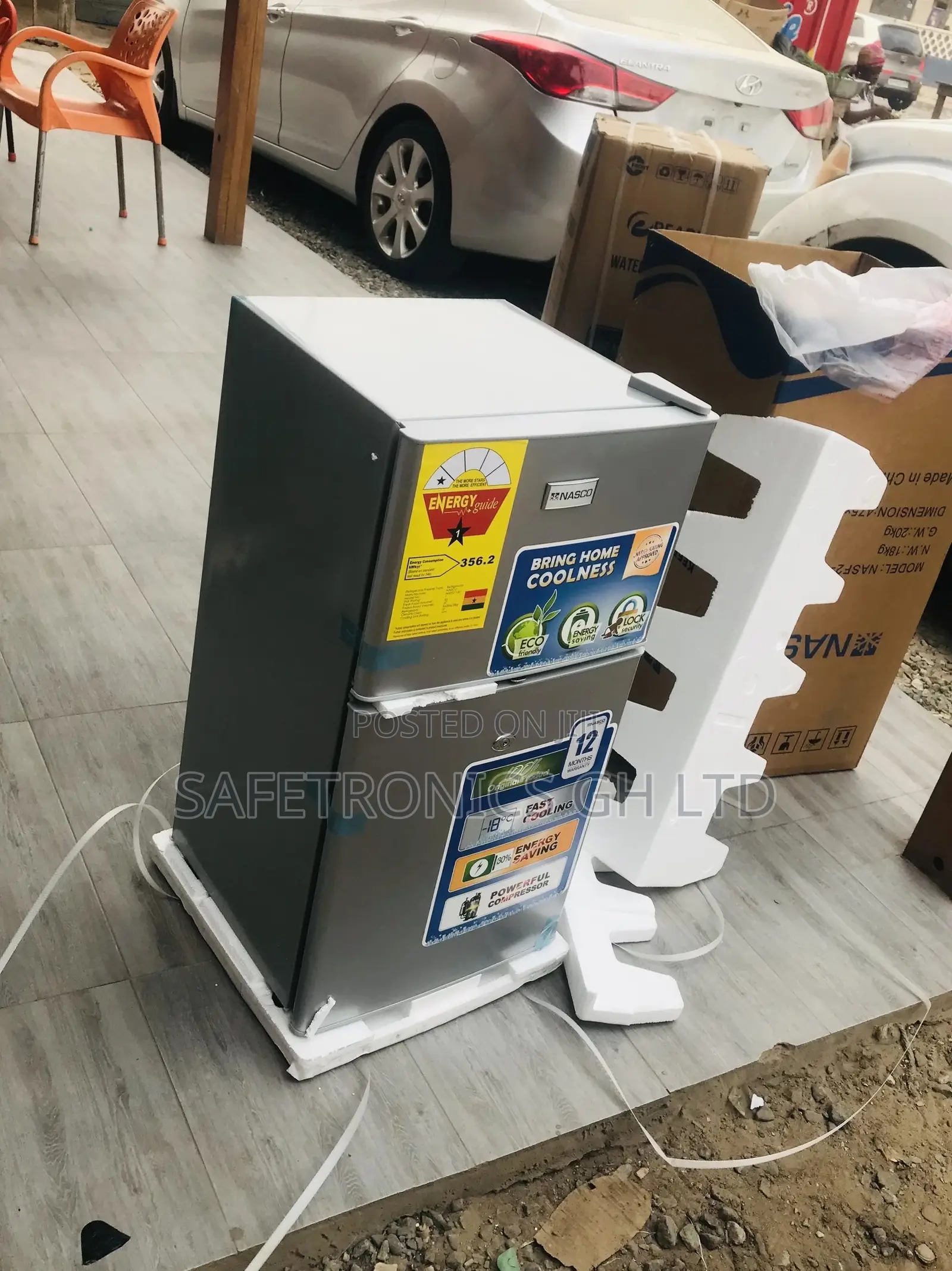 Gray Nasf2-120 Nasco Topfreezer Doubledoor Fridge