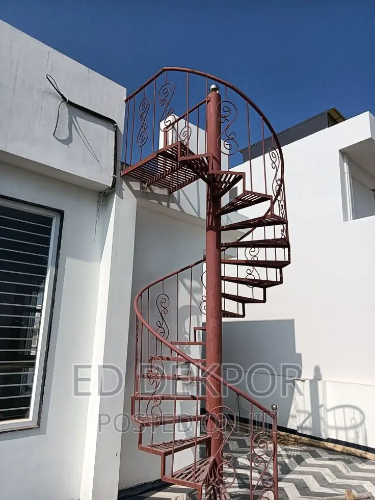 Red Metal Stairs