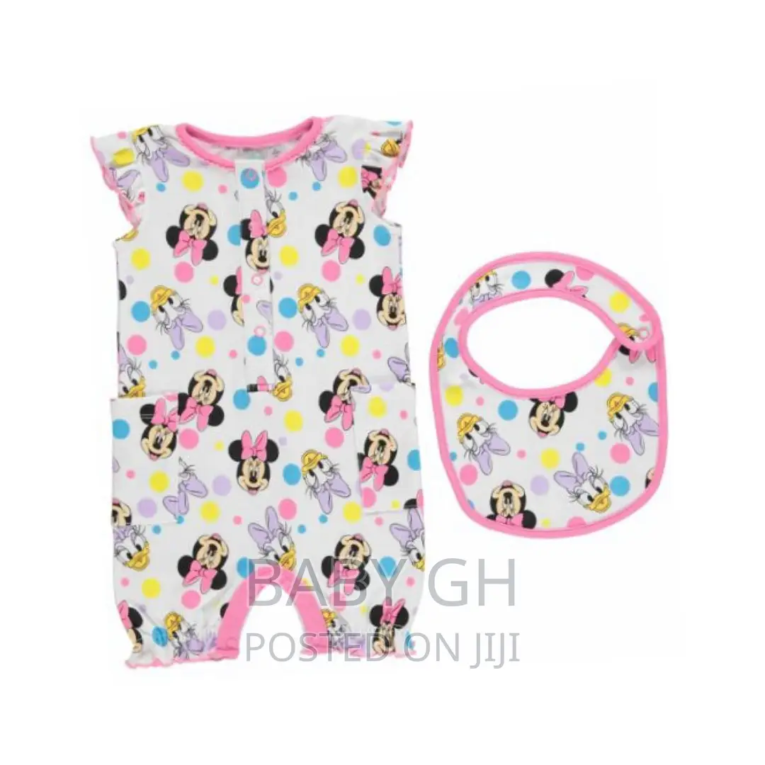 Character Short Sleeve Romper Baby Girls Playsuit Stamp