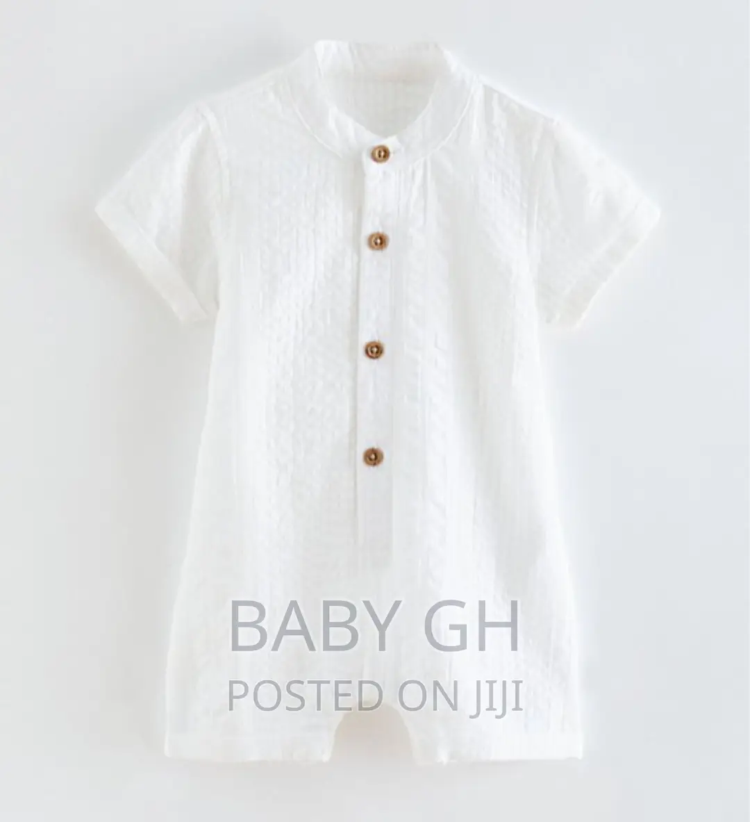George White Stripe Woven Romper and Hat Outfit