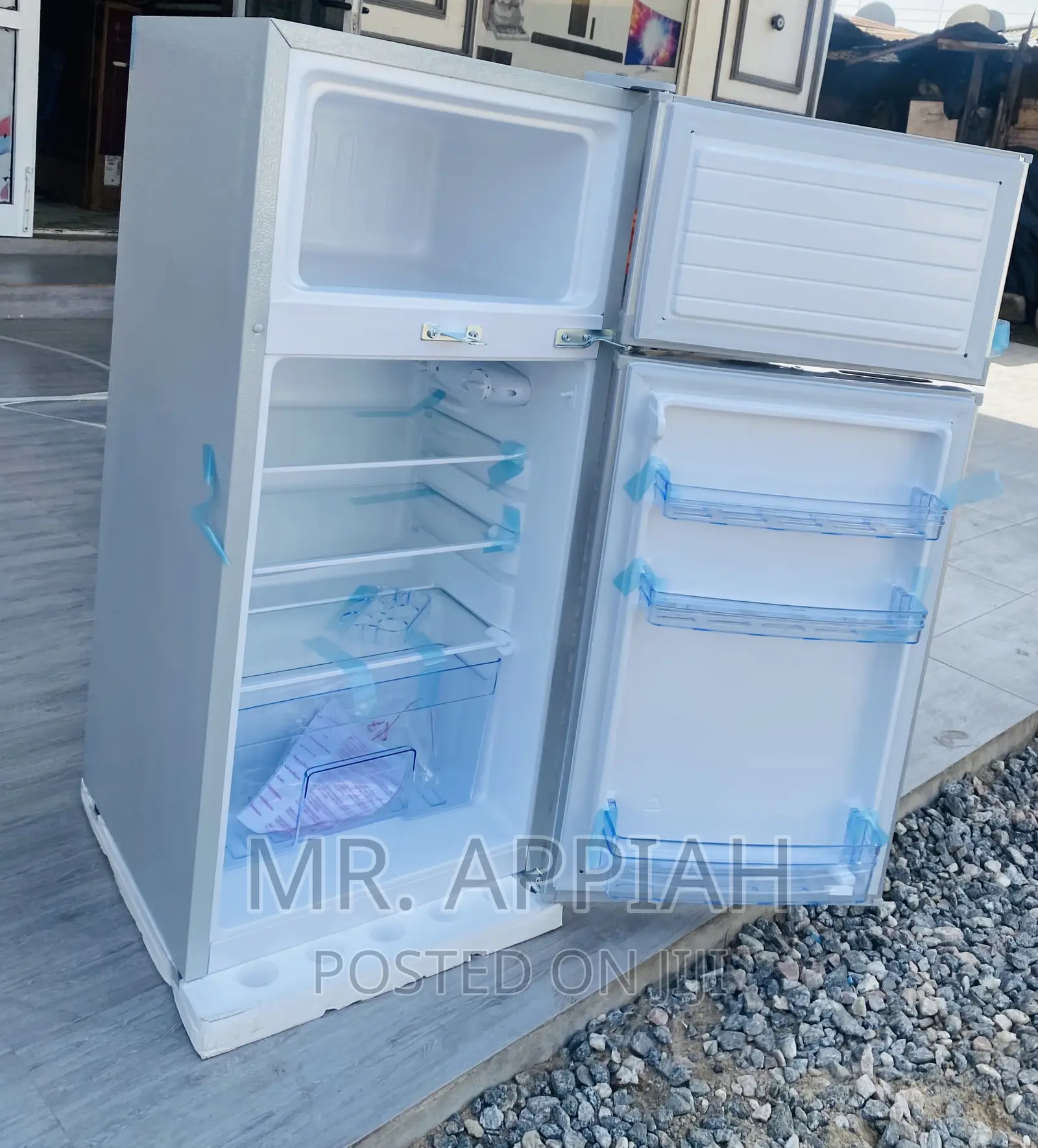 Unique Design Zara 12TM Double Door Electric Fridge,Gray