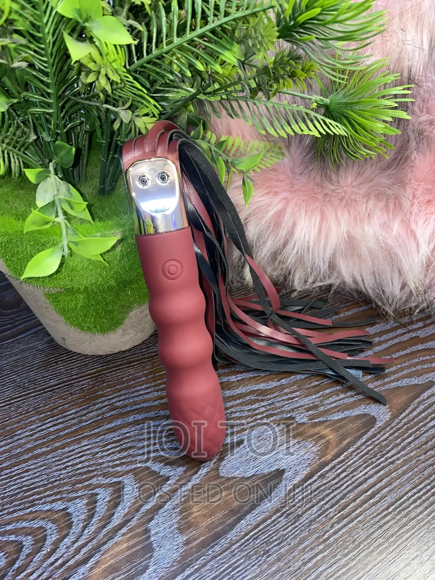 2in1 Leather Whip With 10 Speeds Vibrator