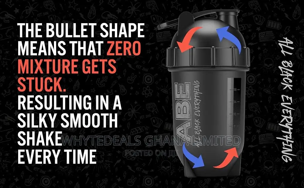 Abe Bullet Protein Shaker Water Bottle for Gym/ Smoothies