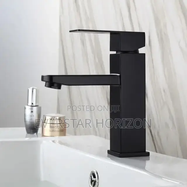 Black Square Basin Tap Hot and Cold Faucet Mixer