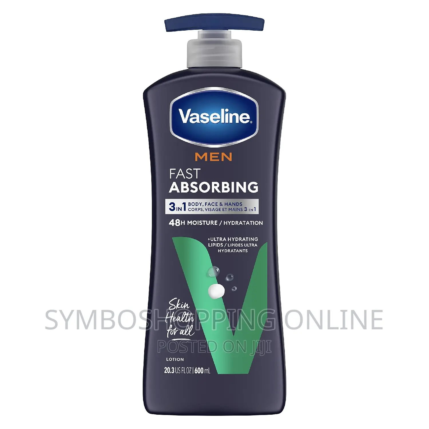 Vaseline Men Fast Absorbing Face, Hands Body Lotion 600ml