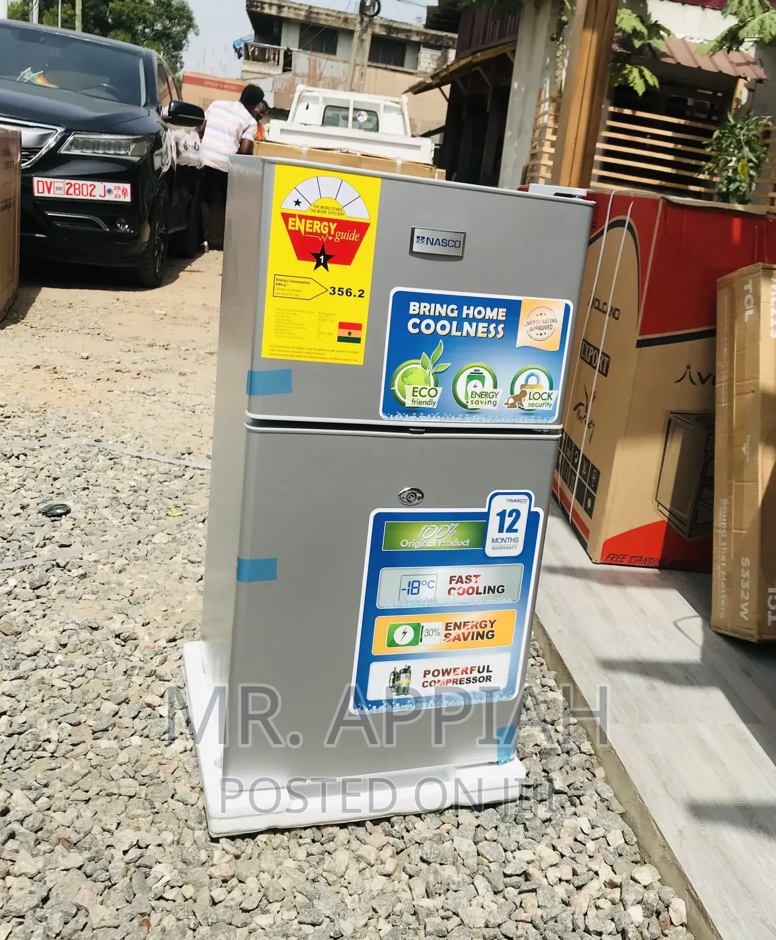 Fast Cooling Nasco 2 Door Table Top Fridge(Nasf2-120)Gray.