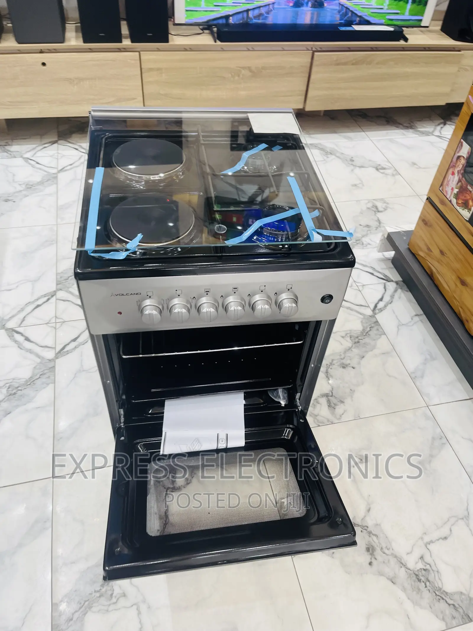 Volcano Grey Gas Electric Cooker Oven 2-2 50/50