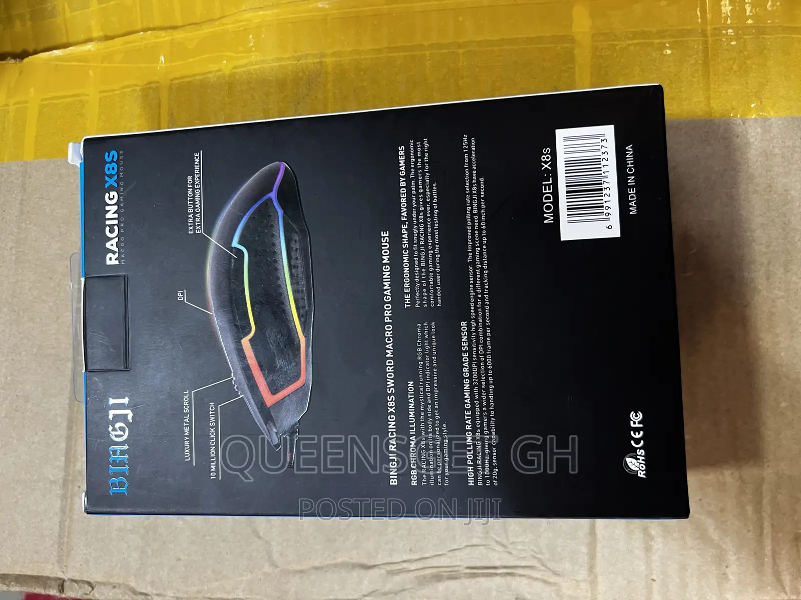 Biagji Racing X8S RGB Gaming Mouse With 7 Buttons