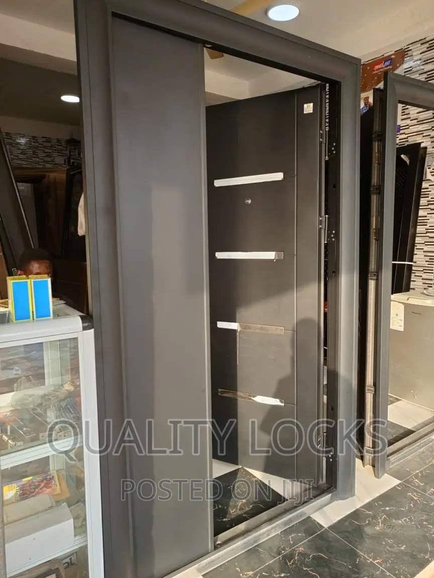Steel Metal Smooth Black and White Door