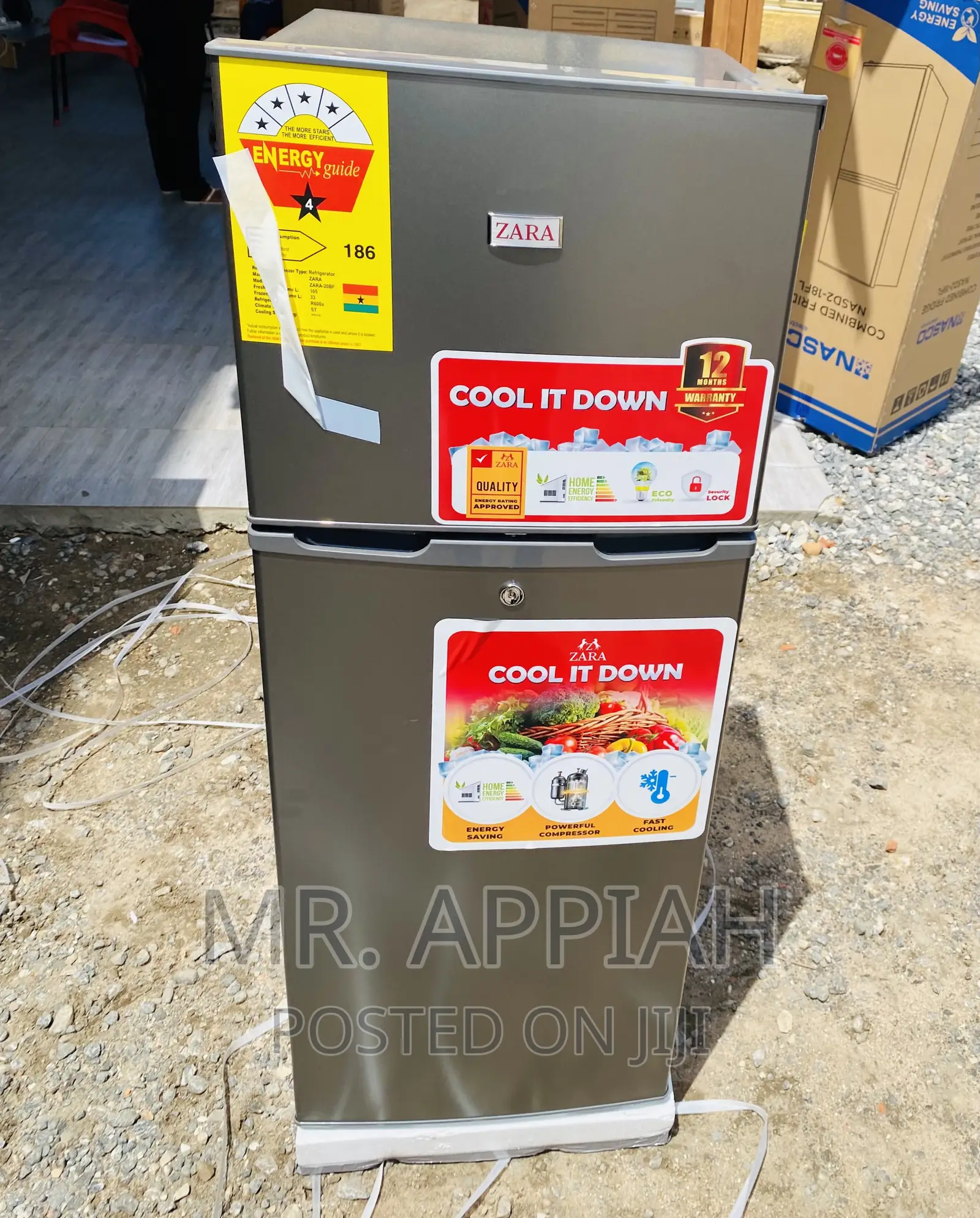 Sleek Design Zara 20bf Double Door Electric Fridge.