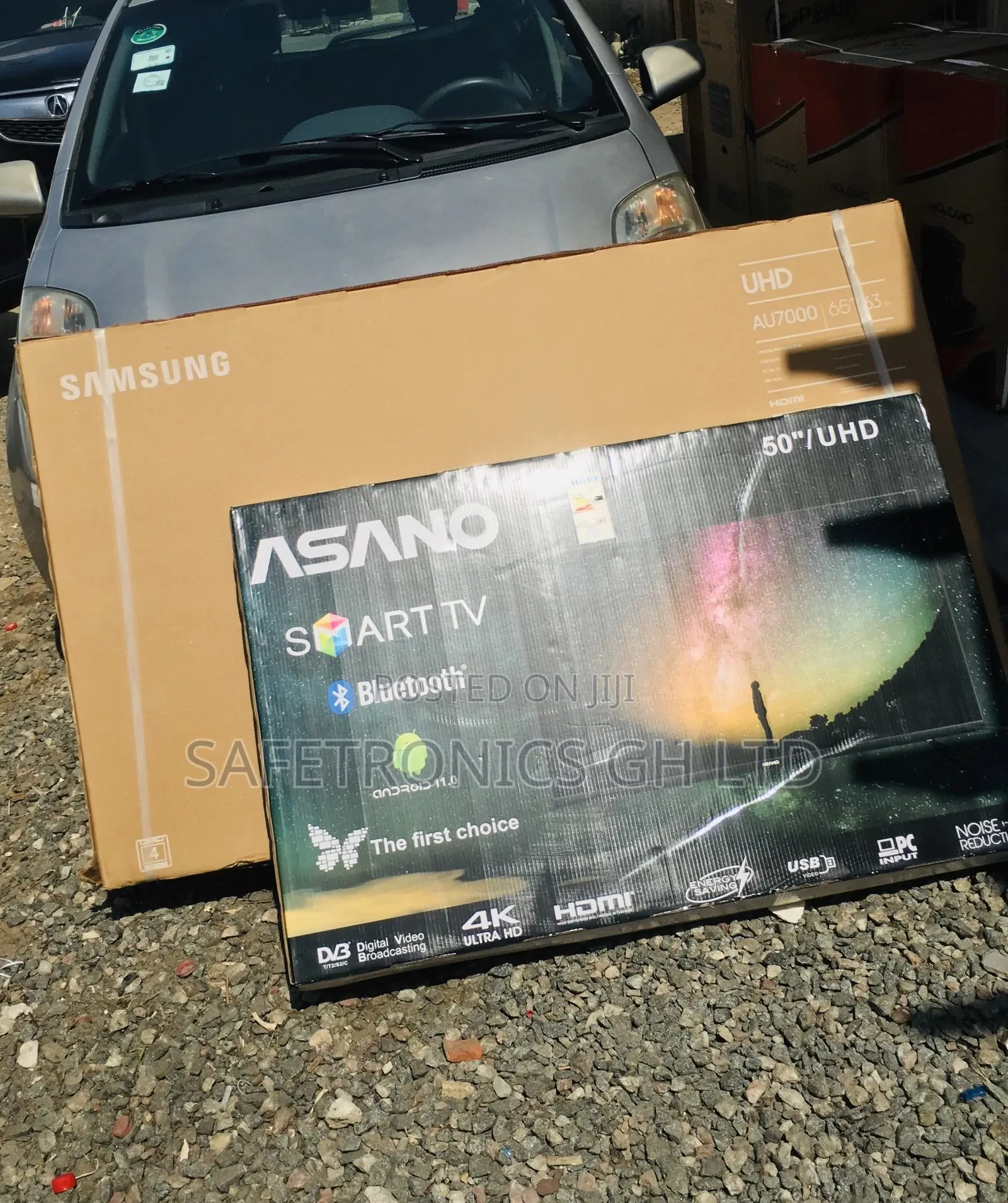 Electric Smart Black Glossy LED Asano UHD 50 Inches Tv