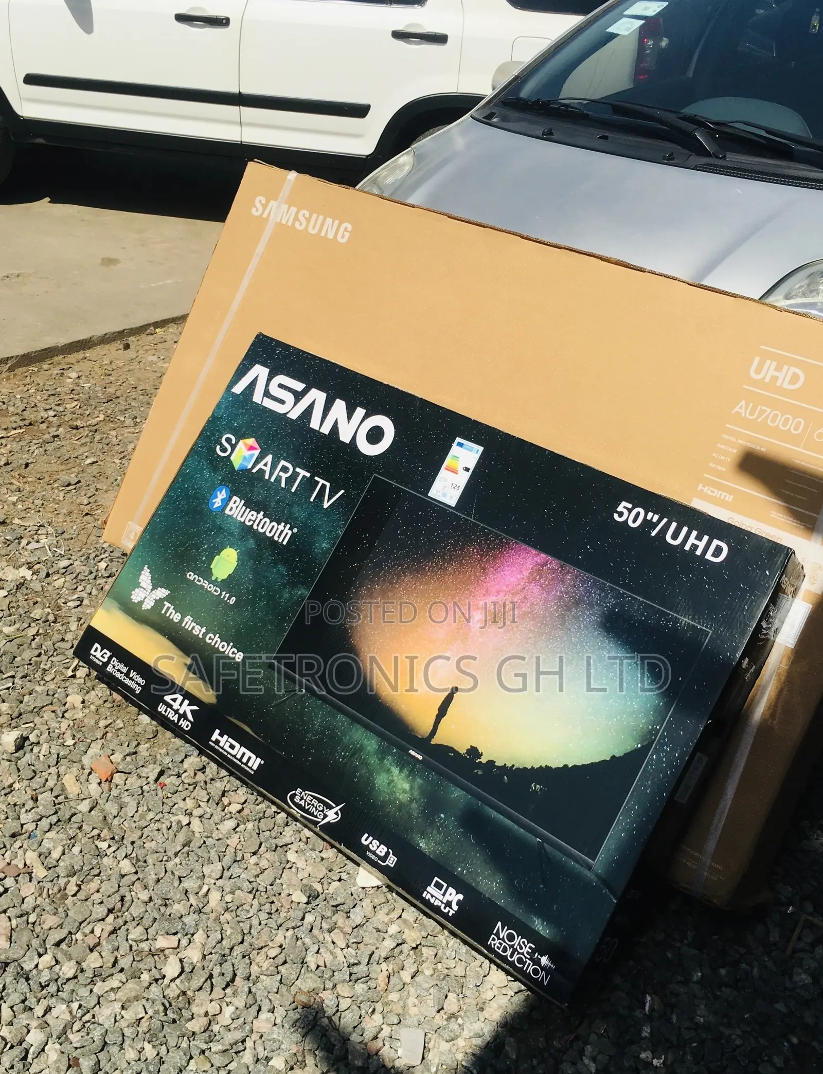 Electric Smart Black Glossy LED Asano UHD 50 Inches Tv