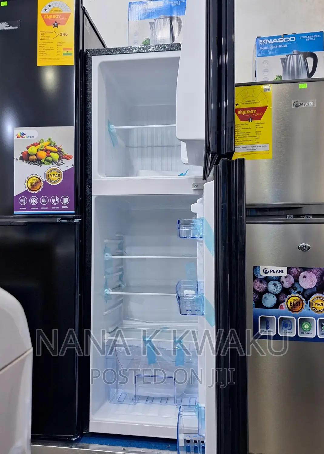 Colourful_pearl PF270 Double Door Fridge With Top Freezer