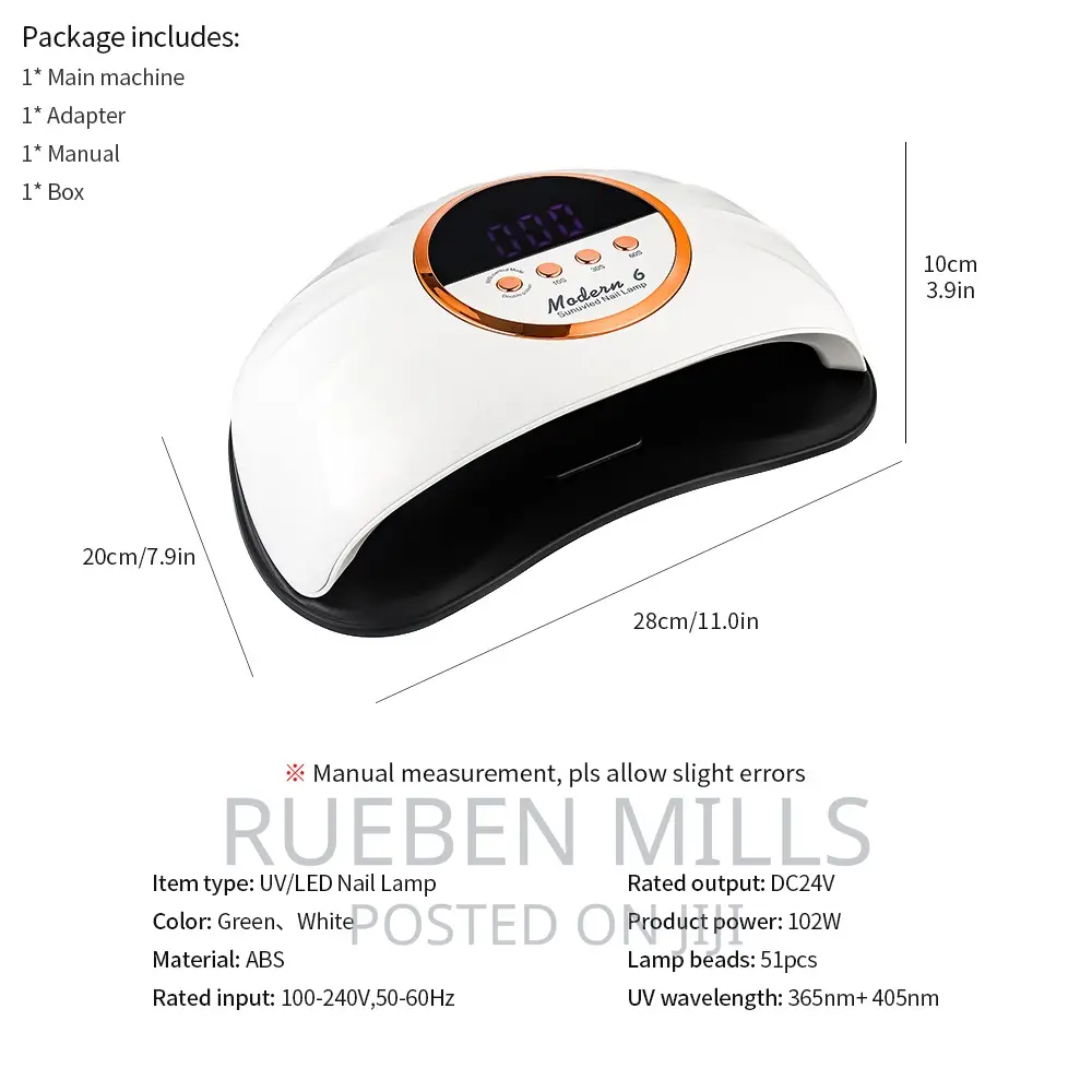 Large Space UV LED Phototherapy Nail Dryer Lamp - Modern 6