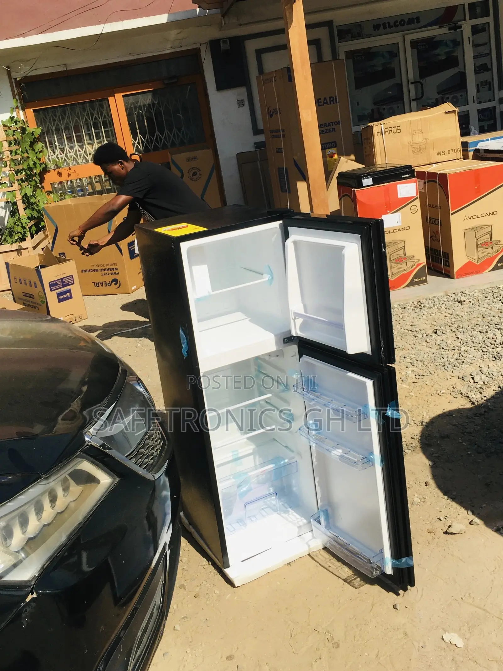 Doubledoor Pearl Glass Black Pf-20t Topfreezer Fridge