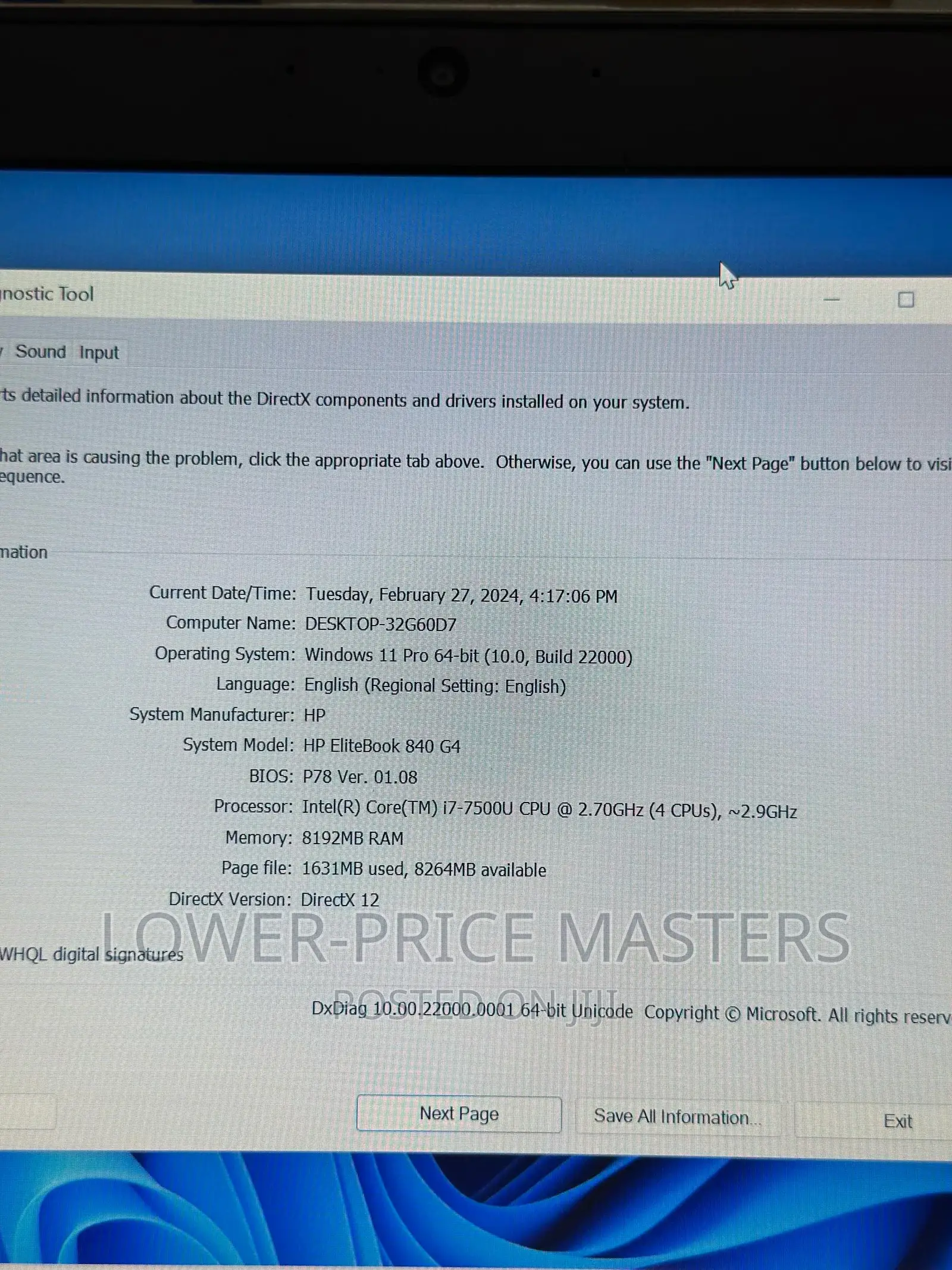New Laptop HP EliteBook 840 G4 8GB Intel Core I7 SSD 256GB
