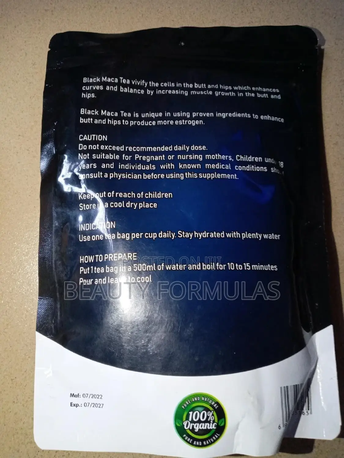 Black Maca Tea for Massive Butt and Wider Hip