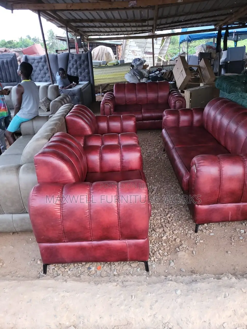 Quality Leather Sofas Set ( Free Delivery)