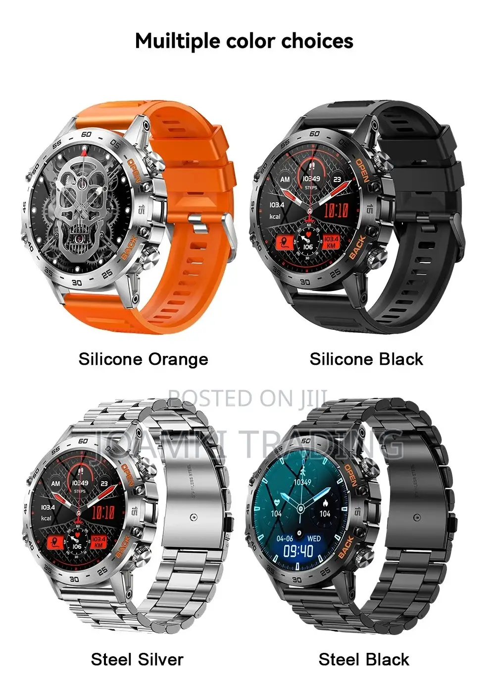 Melanda Steel Smart Watch/Bluet Call/Health Monitor/Andr/Ios