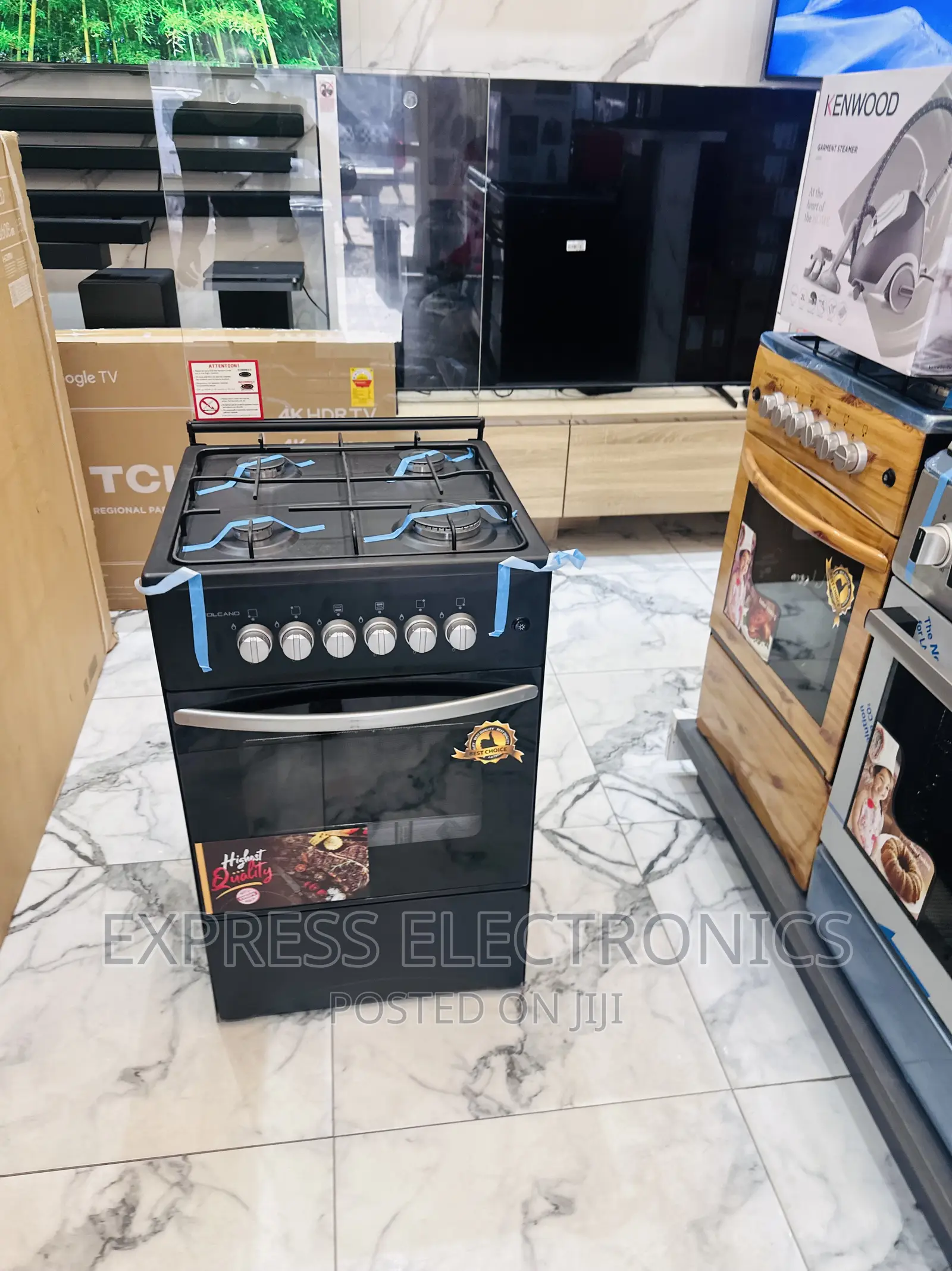 Stand Up Gas Cooker Oven Grill 4burner 50/50 Black.