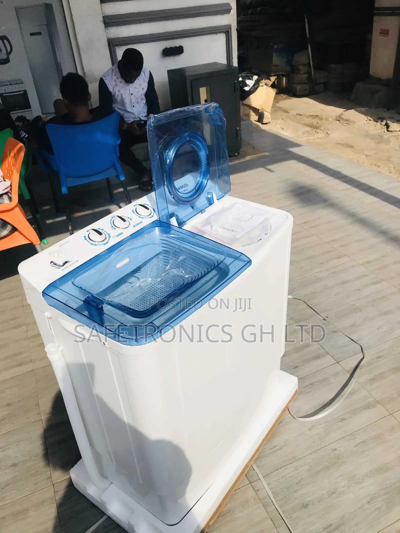 Nasco White/Blue 8kg Washingmachine Semiautomatic Lasting